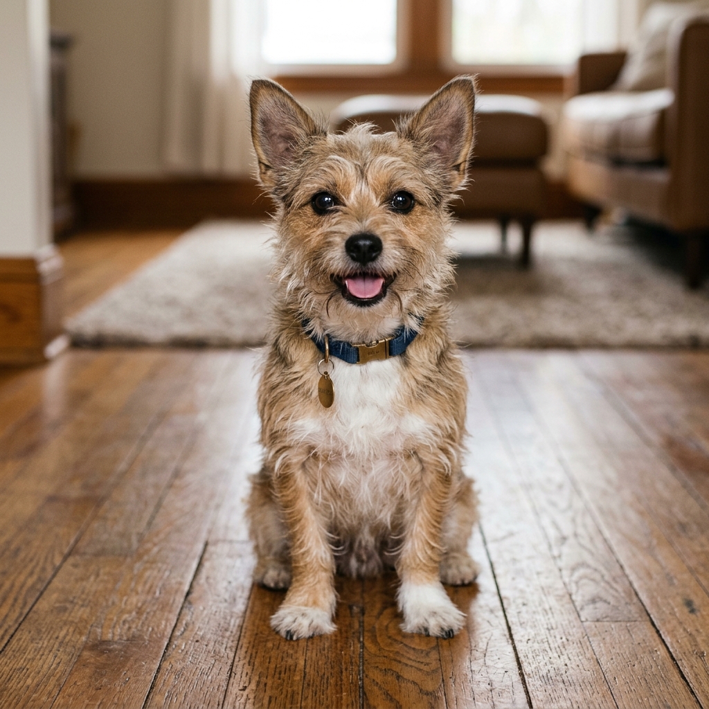 A cute rescue Schnauzer looking for a loving home